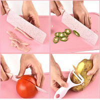 Lina store Kitchen Knife Sets 5 Pcs Wheat straw Cutter Set Fruit knife scissors slicing knife