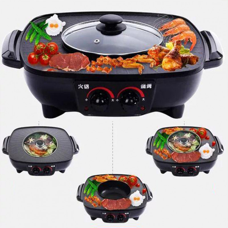 Electric 42cm multi use grill pan nonstick hot sale party pan with glass lid high quality roasting pan
