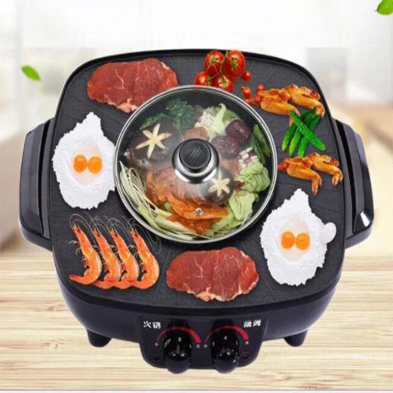 Electric 42cm multi use grill pan nonstick hot sale party pan with glass lid high quality roasting pan