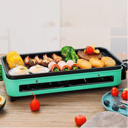Electric Grills Indoor Korean Bbq Grill Ceramic Smokeless Non-stick Less smoke Home Electric Grill Green Colors