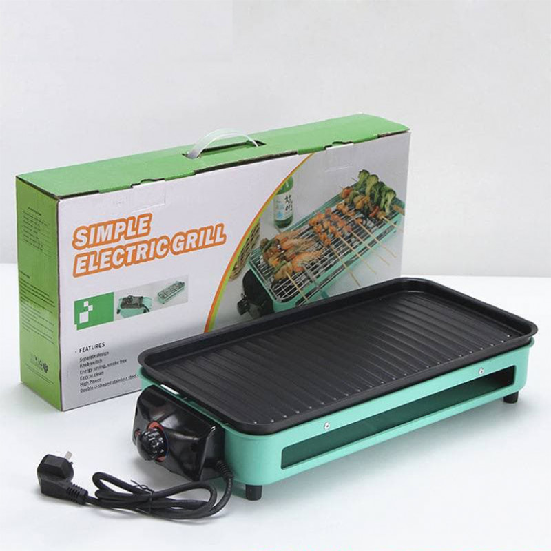 Electric Grills Indoor Korean Bbq Grill Ceramic Smokeless Non-stick Less  smoke Home Electric Grill Green