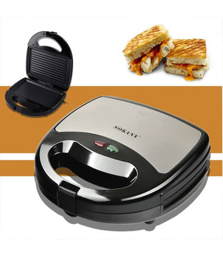 Curved Stripe Omelette Bread Waffle Sandwich Maker Grill Non-stick Coating Cool Touch Handle Anti-Skid Feet Baker