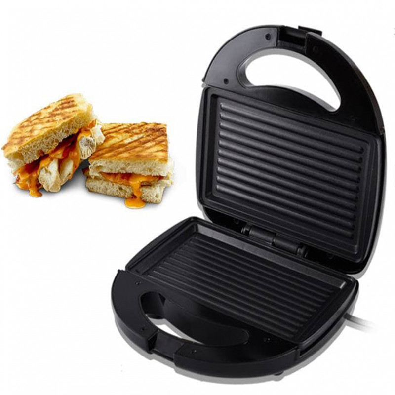 Curved Stripe Omelette Bread Waffle Sandwich Maker Grill Non-stick Coating Cool Touch Handle Anti-Skid Feet Baker