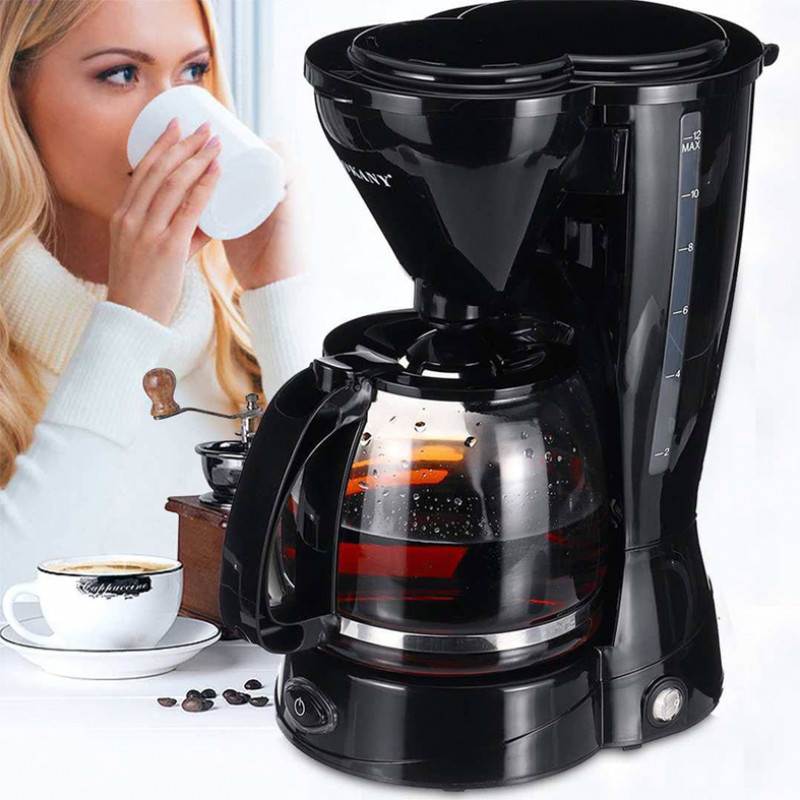 Electric Drip Coffee Maker Household Coffee Machine Tea Coffee Pot Milk