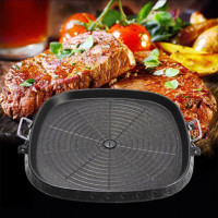 Lina store Grill Pan with Maifan Stone Coated Surface Non-stick Smokeless Stovetop Plate Lina store Grill Pan with Maifan Stone Coated Surface Non-stick Smokeless Stovetop Plate