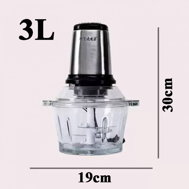 Glass electric 3L multifunctional meat grinder food processor with meat grinder for kitchen household