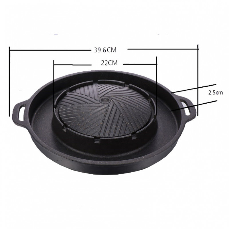 Aluminum marble coated cookware heat plate camping using portable bbq pan