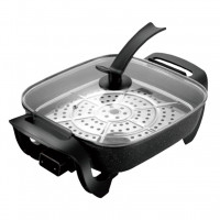 Lina store Electric Pot Nonstick coating and steamer size 5L