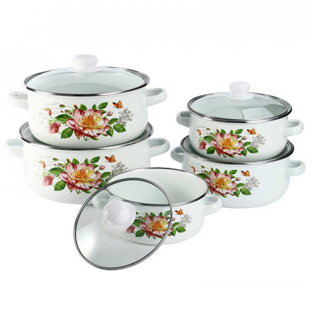 Cooking Pot Sets Enamel Coating Casserole 16cm 18cm 20cm 22cm 24cm