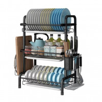 Lina Store 3-tier Stainless Steel Dish Plate Shelf Drainer Drying Lina Store 3-tier Stainless Steel Dish Plate Shelf Drainer Drying
