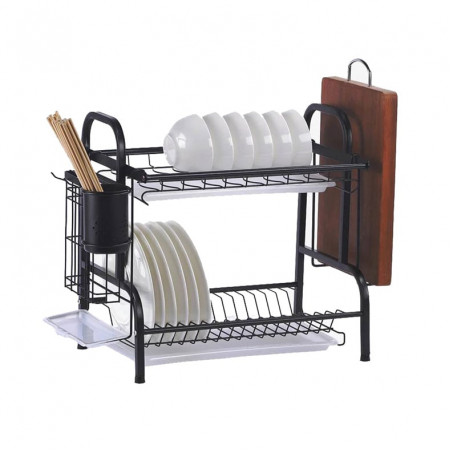 2-tier Stainless Steel Dish Plate Shelf Drainer Drying