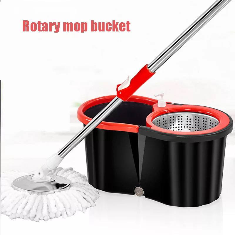 stainless steel mop plastic basket steel plate rotating mop bucket