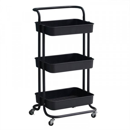 Storage Shelves with Wheels rack  3tier Utility Rolling Cart 