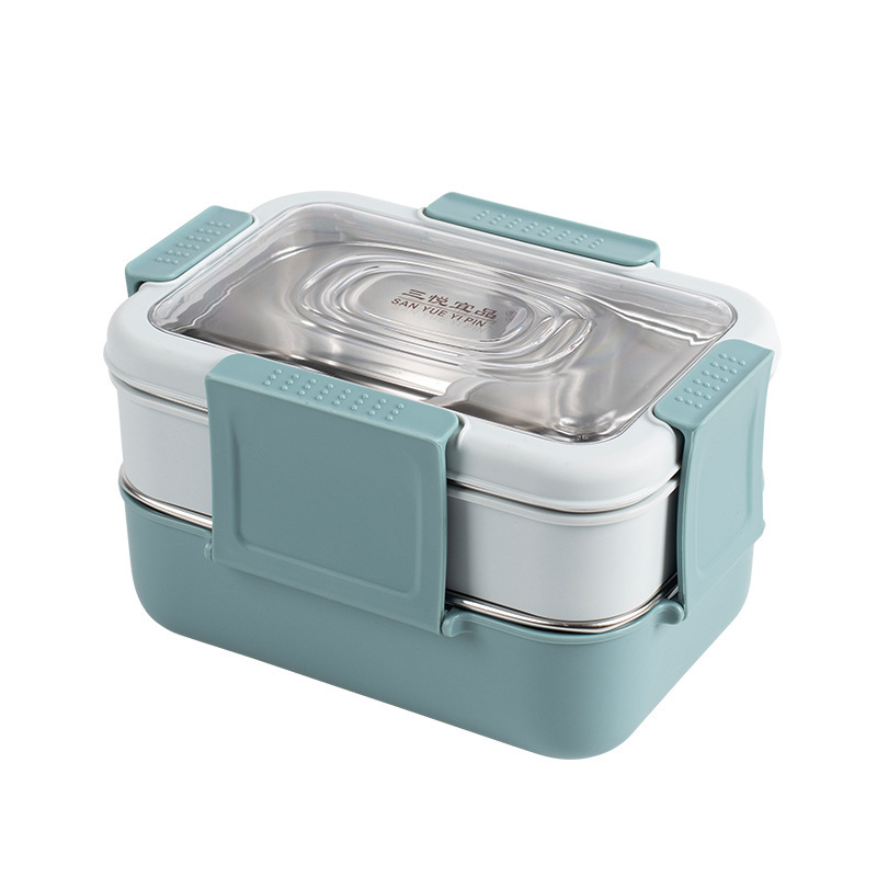 lunch box portable for office worker school 2-layer​ inside  stainless steel 456