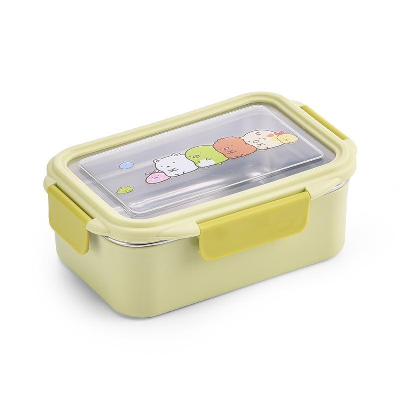 lunch box portable for office worker school 1-layer​ inside  stainless steel 046