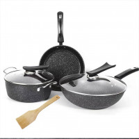 Lina Store Cookware Sets  Fry Pan Set Korean Nonstick Frying Pan Set of 3 Granite Fry Pan