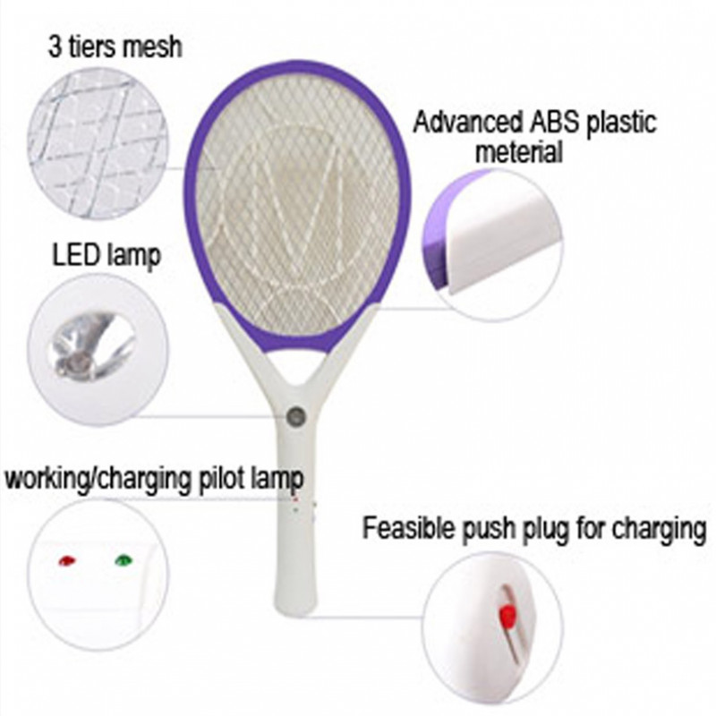 Electric Fly Mosquito Swatter Mosquito Killer Bug Zapper Pest Control Battery Powered