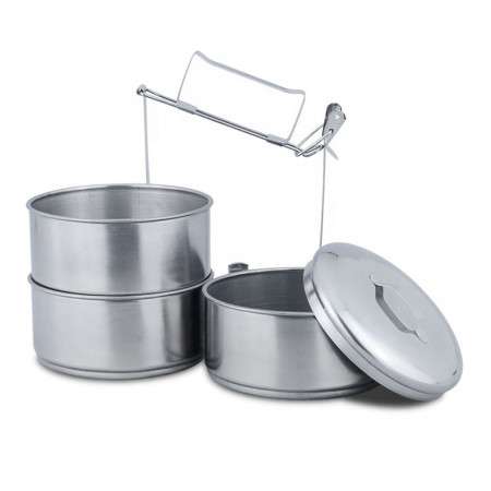 Lunch Box Stainless Steel​ 3layer 2 horse