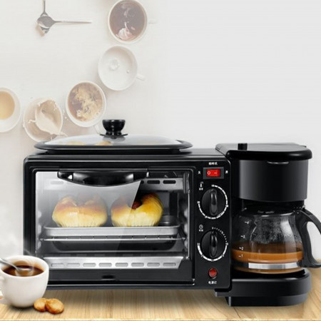 High effciency 4 in 1 breakfast maker machine time-saving coffee toaster Small oven