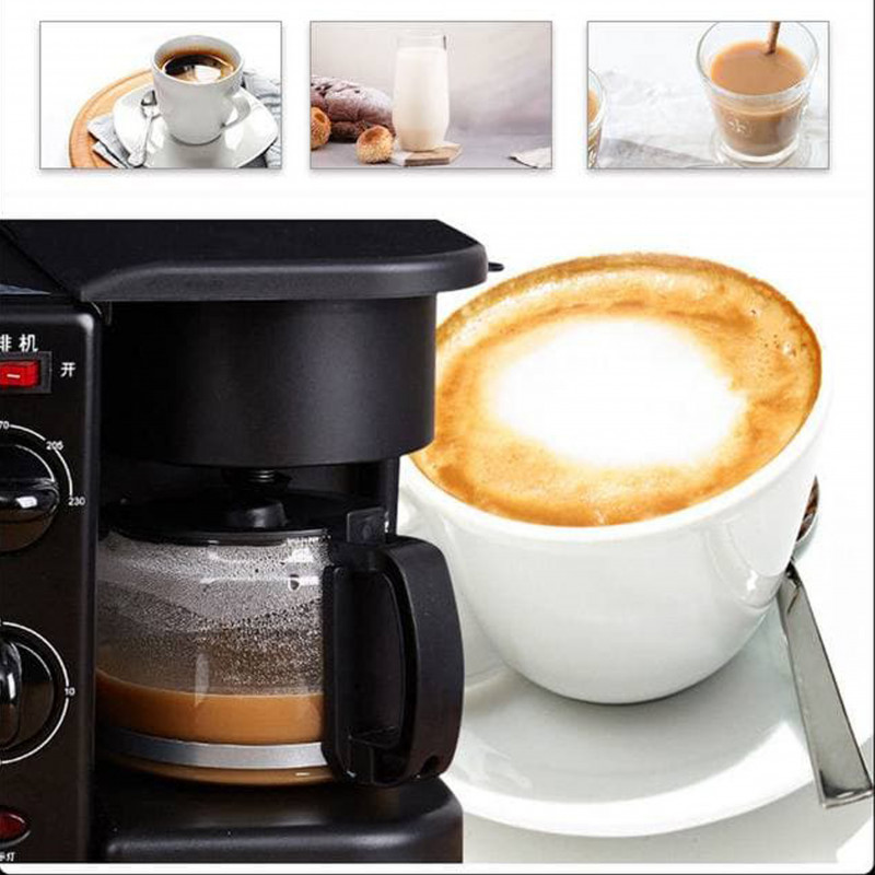 High effciency 4 in 1 breakfast maker machine time-saving coffee toaster Small oven