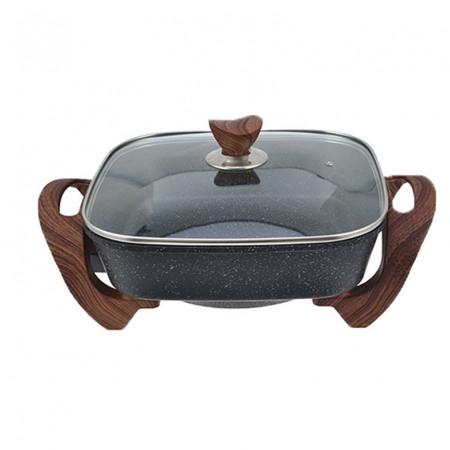 Electric fry pan Non-Stick Aluminum Electric Table Personal Electric Grill and Hot Pot