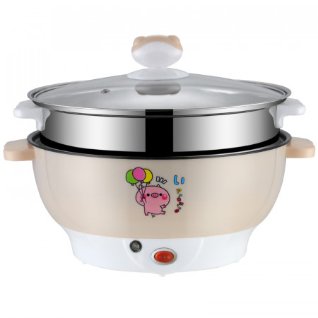 Electric hot pot with steamer non stick