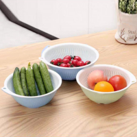 My Home Double-layer hollow fruit basin wash fruit drain basket