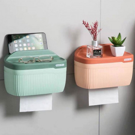 Household wall-mounted tissue box, toilet-free punching box,