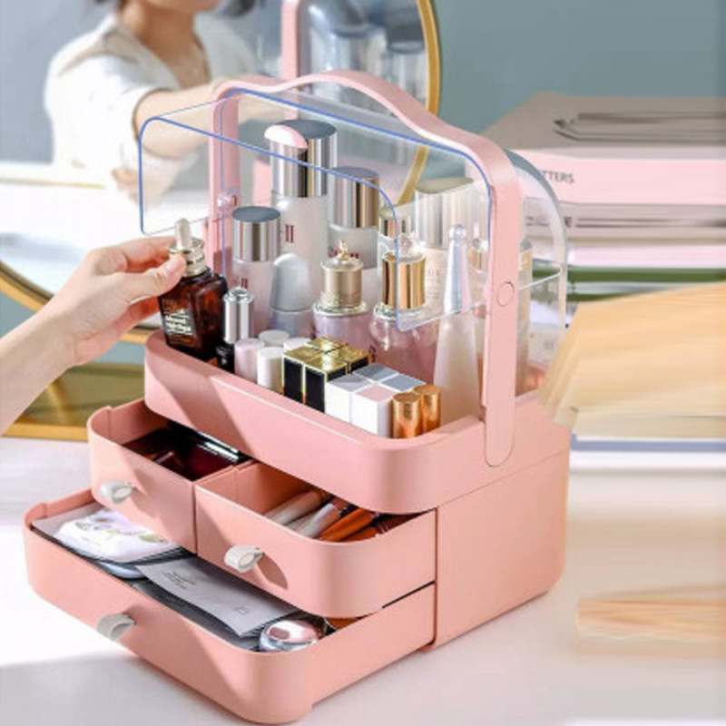 Net celebrity storage box drawer type dustproof shelf desktop organizer box skin care
