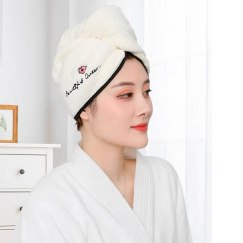 Girls hair drying cap super absorbent turban cotton shampoo