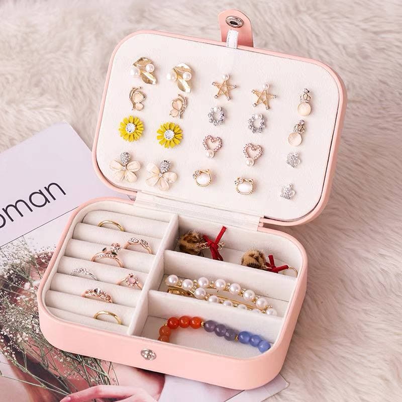 Snap On Jewelry Box for Women Girls,Jewelry Organizer Storage Case  for Earrings Bracelets Rings Watches