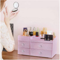My Home Cosmetics Makeup and Jewelry Storage Case Display– 4  Drawers Space- Saving, Stylish  Bathroom Case Great for Lipstick, Nail Polish, Brushes, Jewelry and More
