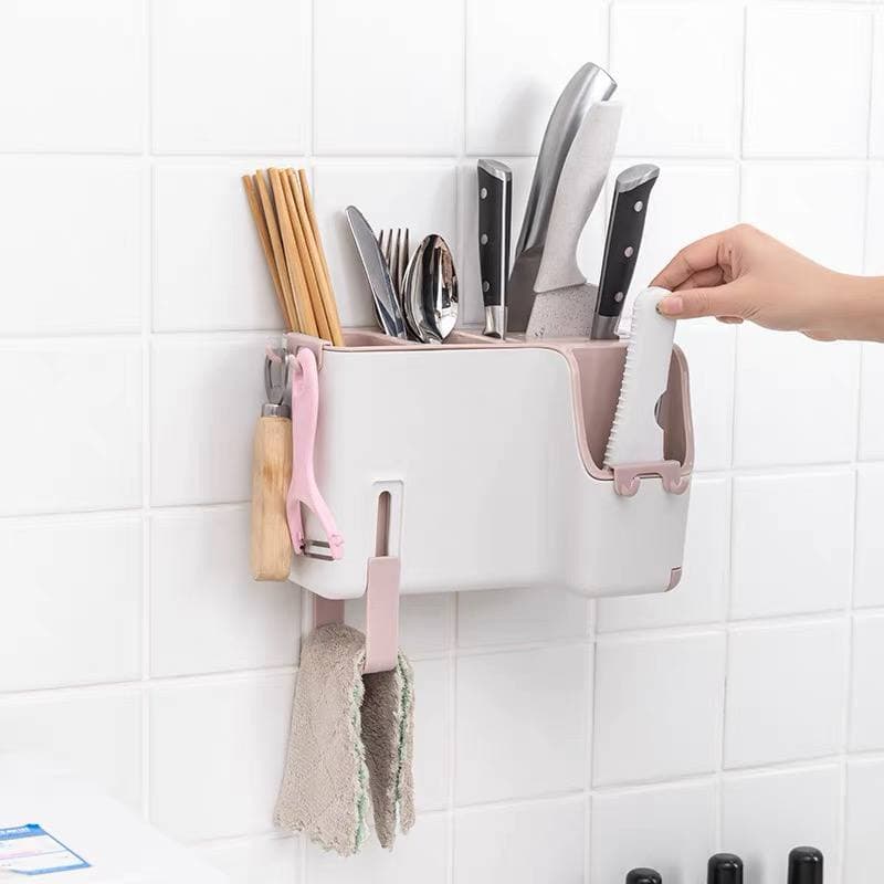 Multifunctional wall-mounted chopstick holder creative drain chopstick cage household