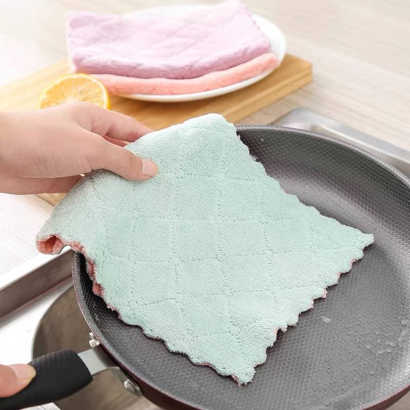 Dish cloth non-oily kitchen special thickened water-absorbing and oil-removing