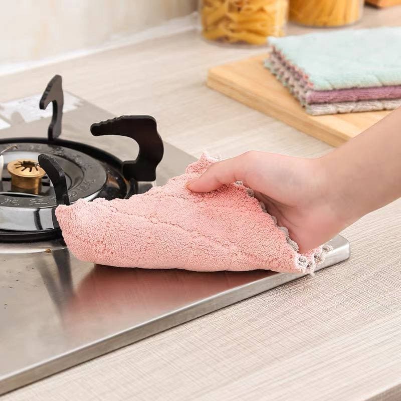 Dish cloth non-oily kitchen special thickened water-absorbing and oil-removing