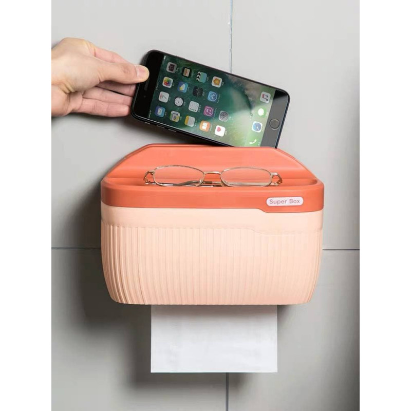 Household wall-mounted tissue box, toilet-free punching box,