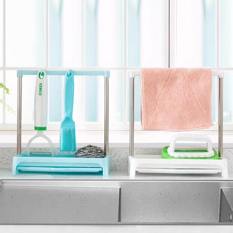 Kitchen Cloth Drain Rack Sponge Rack Vertical Draining Towel Rack Brush Dish Soap Storage Rack Dish Cloth Rack Countertop Shelf