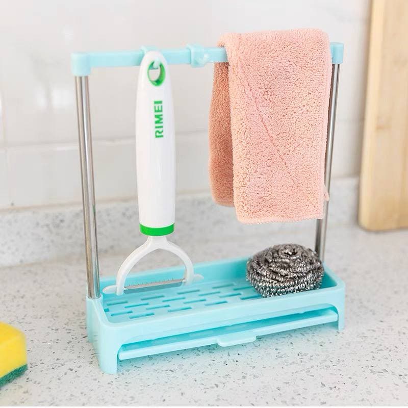 Kitchen Cloth Drain Rack Sponge Rack Vertical Draining Towel Rack Brush Dish Soap Storage Rack Dish Cloth Rack Countertop Shelf