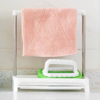 Kitchen Cloth Drain Rack Sponge Rack Vertical Draining Towel Rack Brush Dish Soap Storage Rack Dish Cloth Rack Countertop Shelf