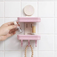 My Home Double Layer Soap Dish Suction Cup Soap Holder, Strong Sponge Holder for Shower, Bathroom, Tub and Kitchen Sink, Drill-Free, Removable