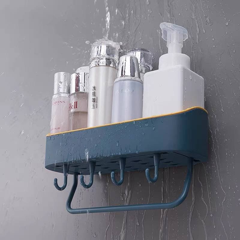 Bathroom toilet shelf wall-free perforated towel rack