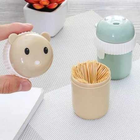 Creative plastic toothpick bottle toothpick holder cute cartoon portable