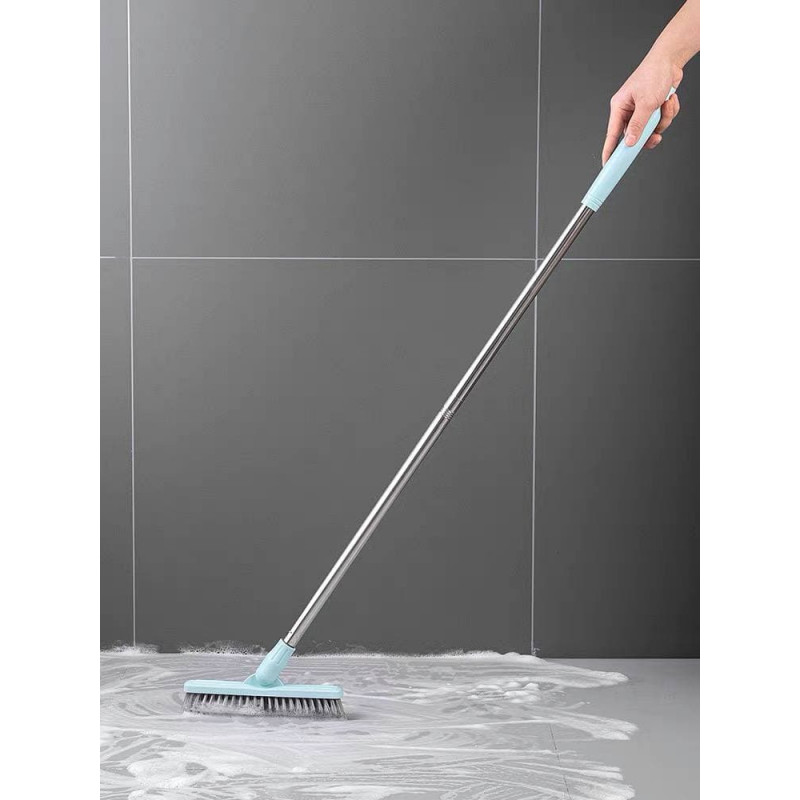 Bathroom long handle rotating head brush hard bristle floor brush toilet