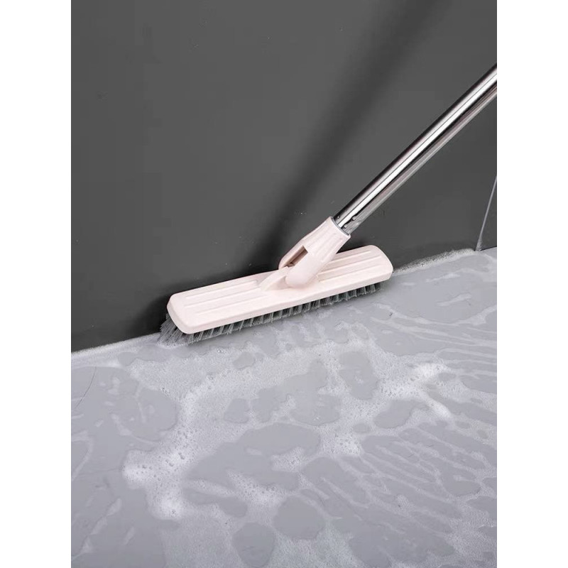 Bathroom long handle rotating head brush hard bristle floor brush toilet