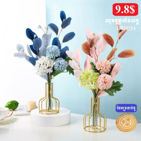 Creative transparent glass vase ornaments Nordic minimalist living room