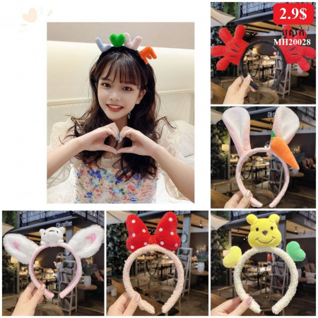 Cute face wash headband female hair tie headband hair card net red
