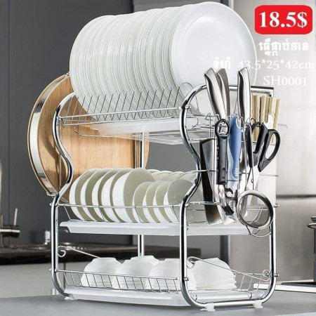 Stainless steel color bowl rack draining bowl rack plate cooling and drying water control