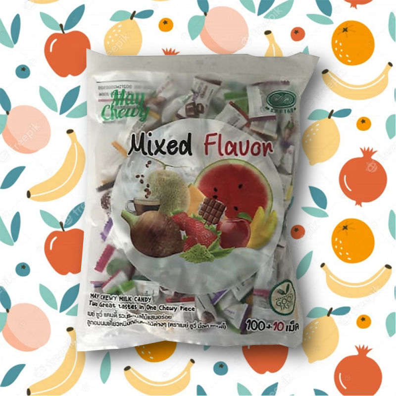 May Chewy Milk Candy Fruit Flavour 110pcs 