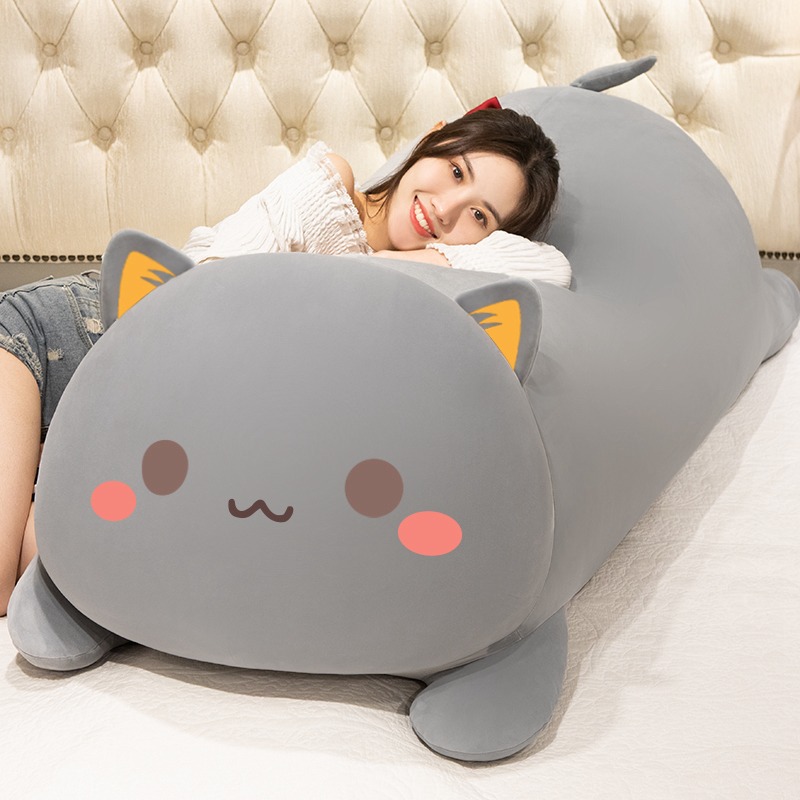 Large cat doll plush toy pillow girl sleeping on the bed cute hug bear super soft doll