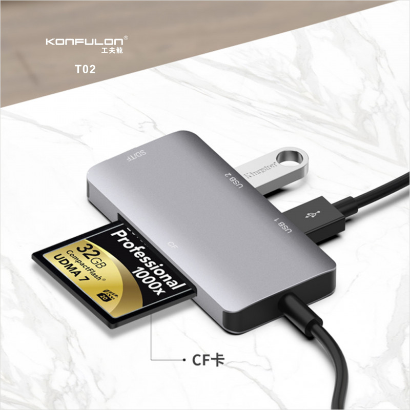 Konfulon Card Reader 3.0 Type-C to USB T02